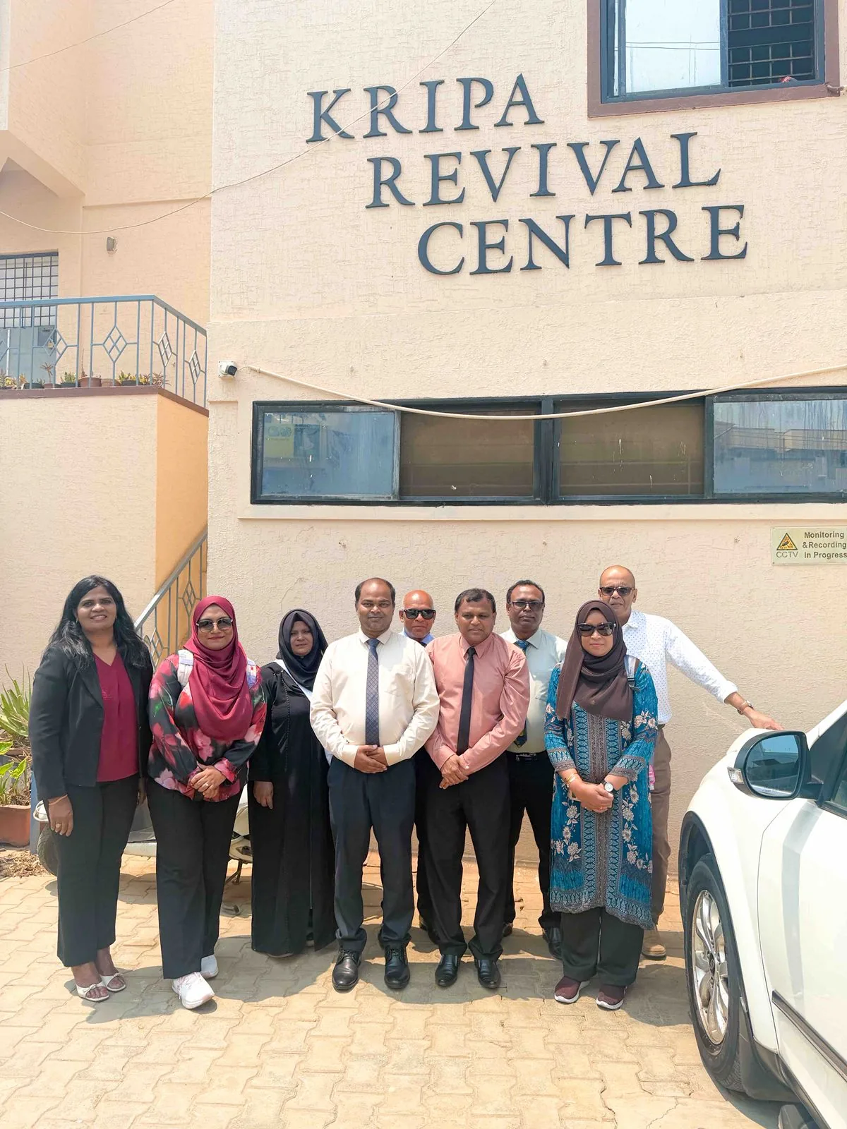 Maldives Drug Court delegation outside the centre, Kripa Revival Centre